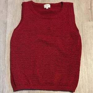 Cleo Deep Red Sleeveless Sweater